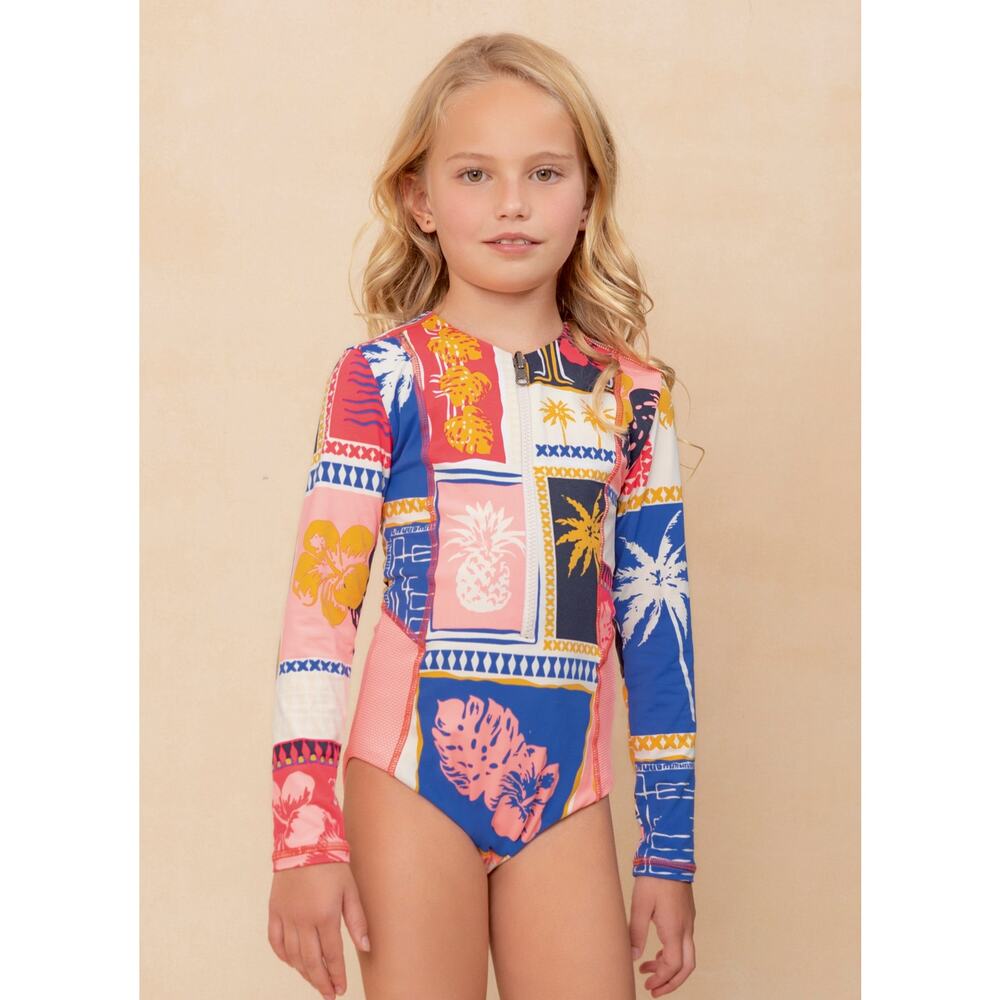 Maaji Paradise Postals Miku Girls Long Sleeve One Piece NWT SIZE 6